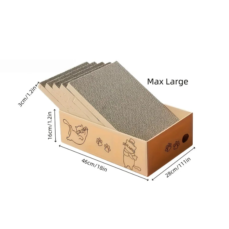 Corrugated Cardboard Cat Scratch Board - Double-Sided, Wear-Resistant, Non-Shedding, Universal Fit, 5 Pack