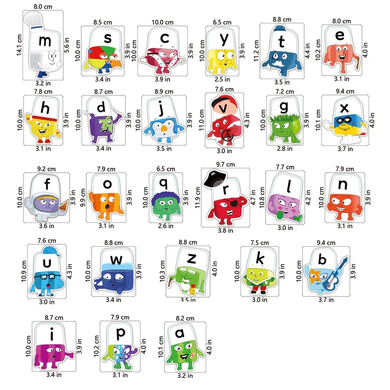26Pcs Alphabet Popsicle Shaping Magnetic Ornaments for Refrigerator & Home Decor