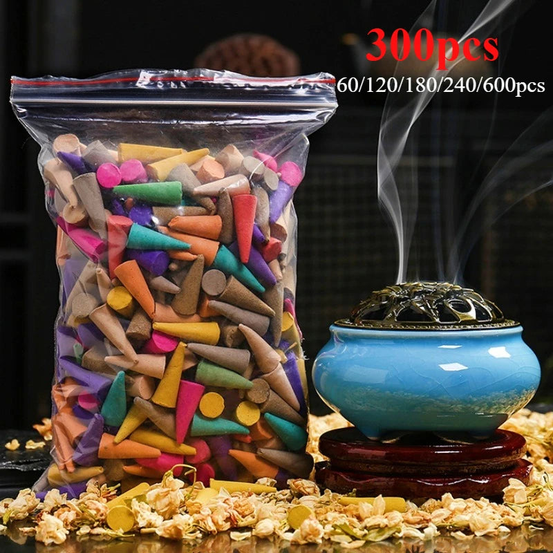 Natural Incense Cones Set - Aromatherapy Fragrance for Relaxation & Odor Removal