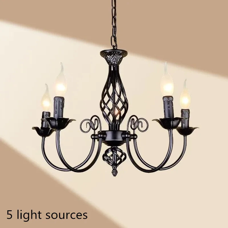 European Retro Indoor Pendant Lights for Living Room Bedroom Kitchen Chandelier