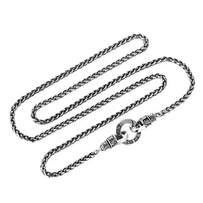 925 Sterling Silver Necklace Woven Chain for Men Women Fashion Clavicle Jewelry Gift