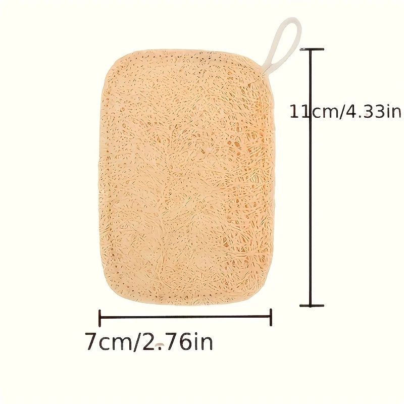 Natural Loofah Exfoliating Sponges - Gentle Body Scrubber for Shower & Bath, Bamboo Fiber Cleaning Pads, 4-6 Pack