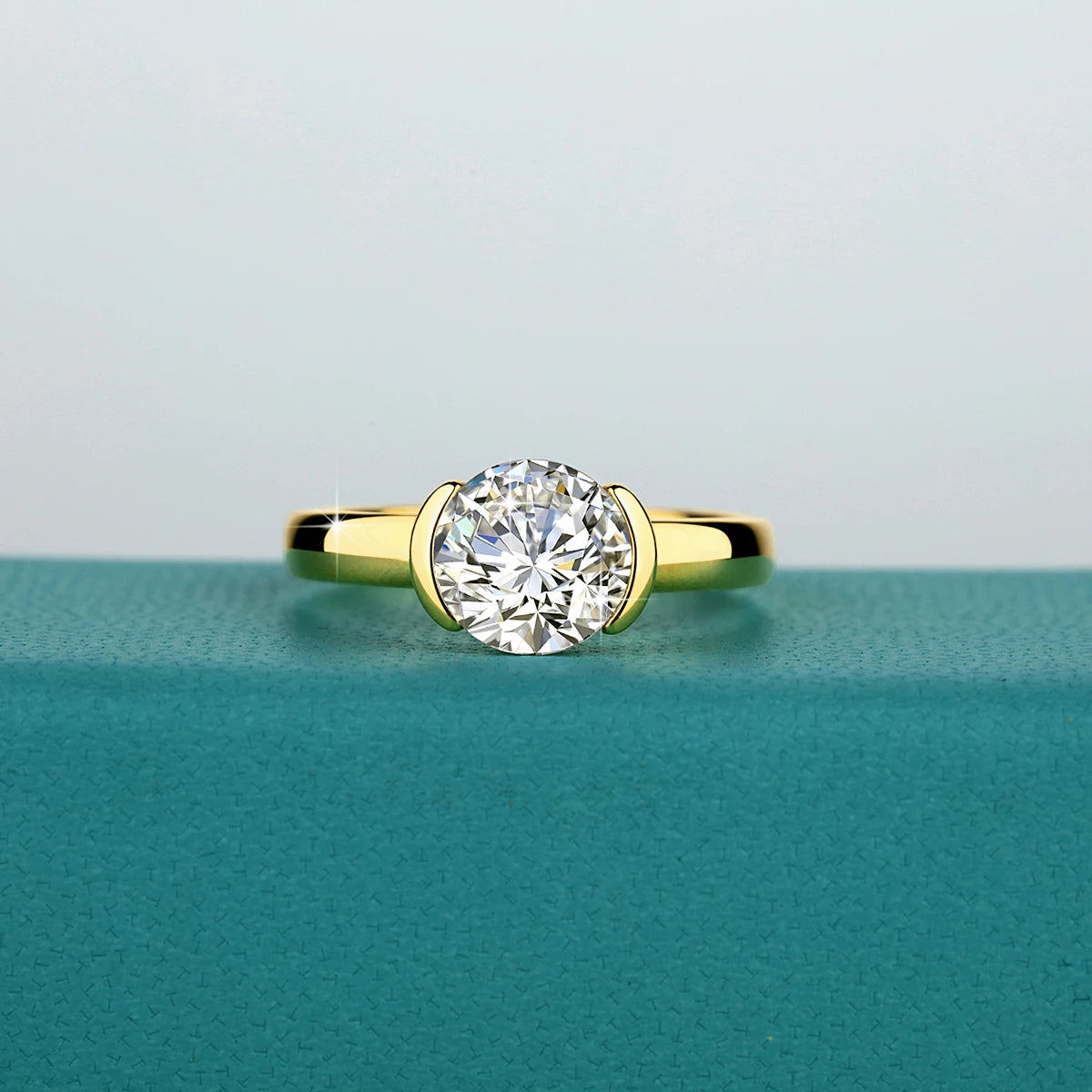 14K Gold Moissanite Engagement Ring Oval Cut 3CT Lab Created Wedding Jewelry