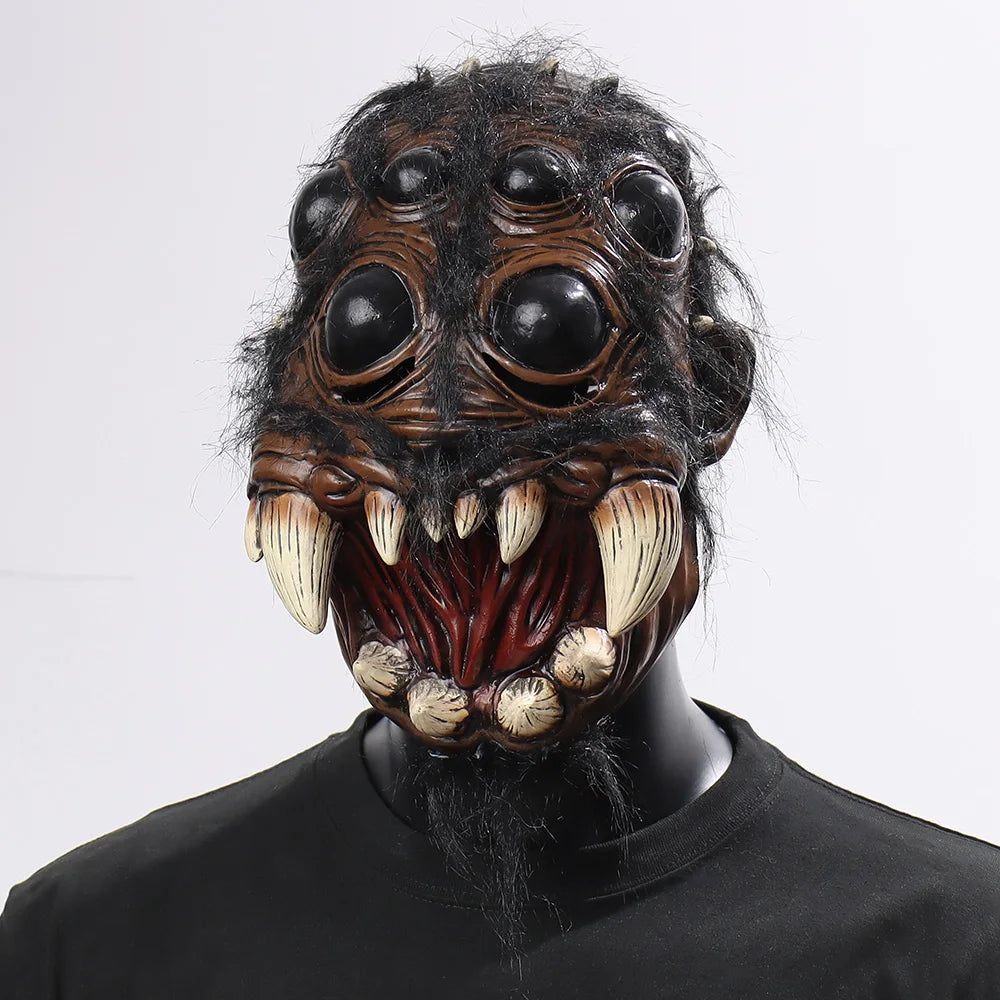 Creepy Spider Mask Latex Horror Costume Prop for Halloween Party