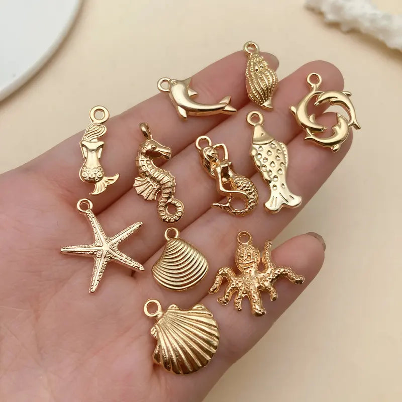Mixed Ocean Shell Charm Pendants for DIY Earrings 20/50/100pcs