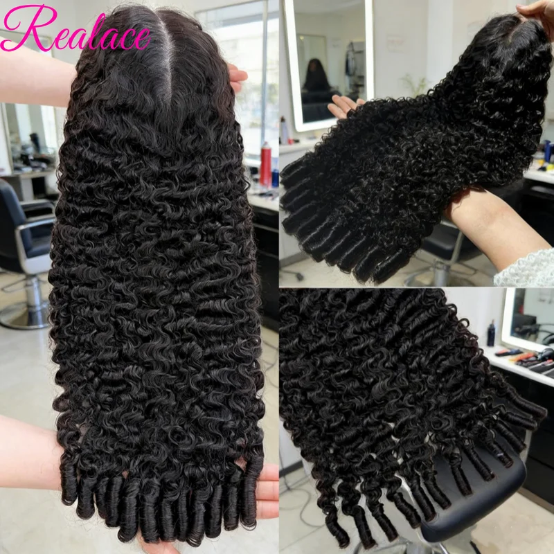 Long Human Hair Wigs with HD Lace Front & Deep Wave Options - 250% Density