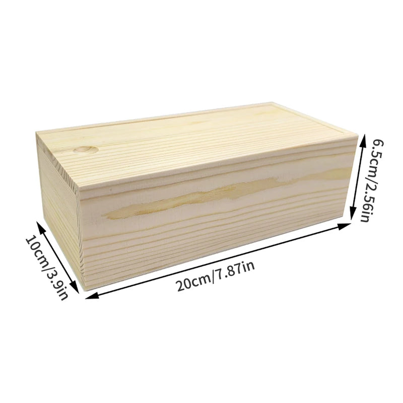 Wooden Pull-Out Jewelry Storage Box with Natural Pine Finish