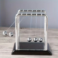 Metal Newtons Cradle Desk Ornament - Black White Sphere Office Decor