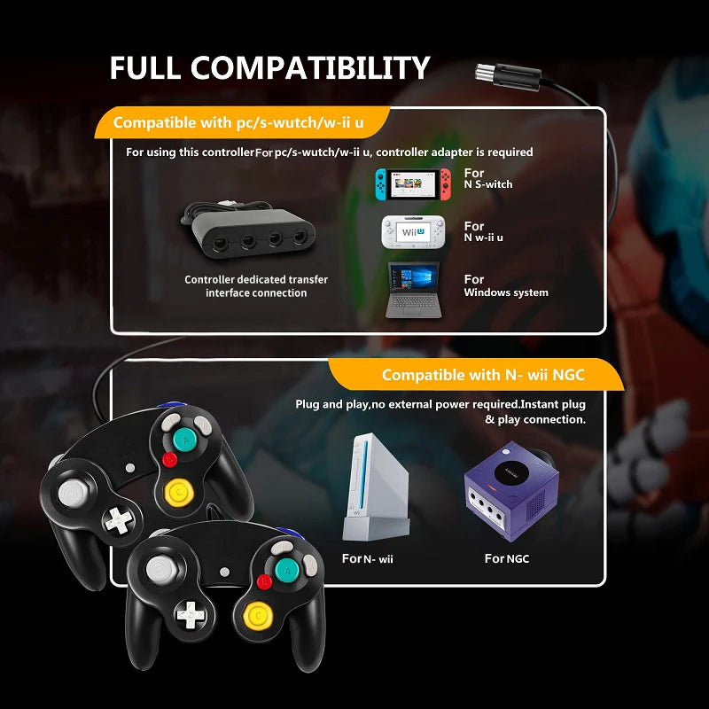 Wired Game Controller for Nintendo Switch, GameCube & PC - Multiple Colors