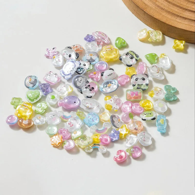 Self-Adhesive 3D Bubble Stickers for Bottles and Crafts - Cute Animals & Hearts