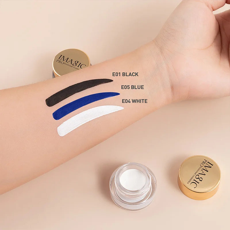 3-Color Waterproof Gel Eyeliner Set with Brush - Long-lasting, Quick Dry, Eye Makeup