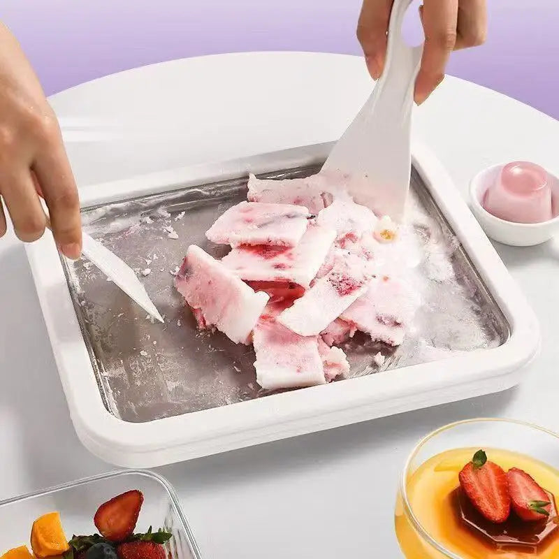 DIY Ice Cream Maker Pan for Frozen Yogurt & Dessert - Household Kitchen Tool