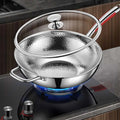 Stainless Steel Round Bottom Wok Nonstick Pan for Induction Cooking Household Stir-Frying