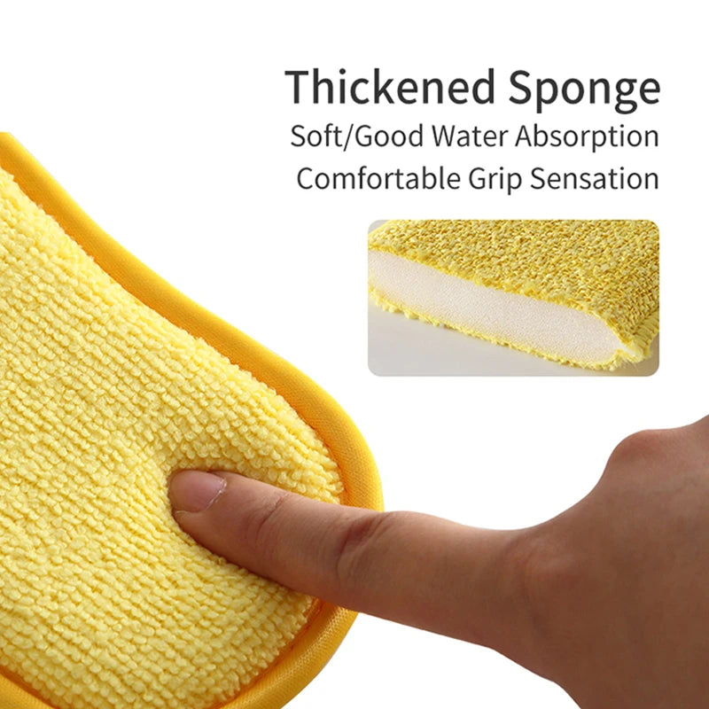 Multi-Purpose Cleaning Sponge Set - Heavy-Duty Dish & Surface Scrub, Washable & Chemical-Free