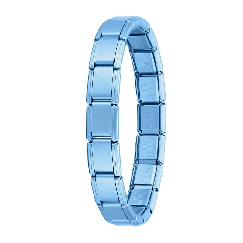 Women Men DIY Modular Charm Bracelet Stainless Steel 9MM Wide Jewelry