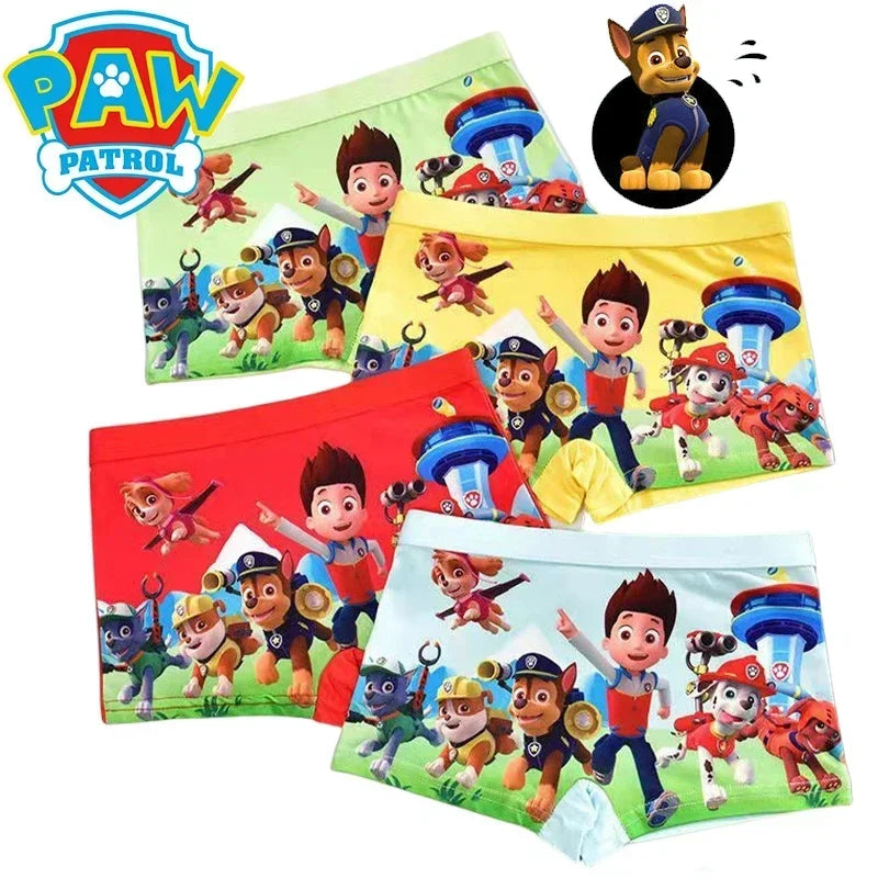 Kids Boy Boxer Underwear Pack - Cartoon Paw Patrol Chase Cotton Shorts