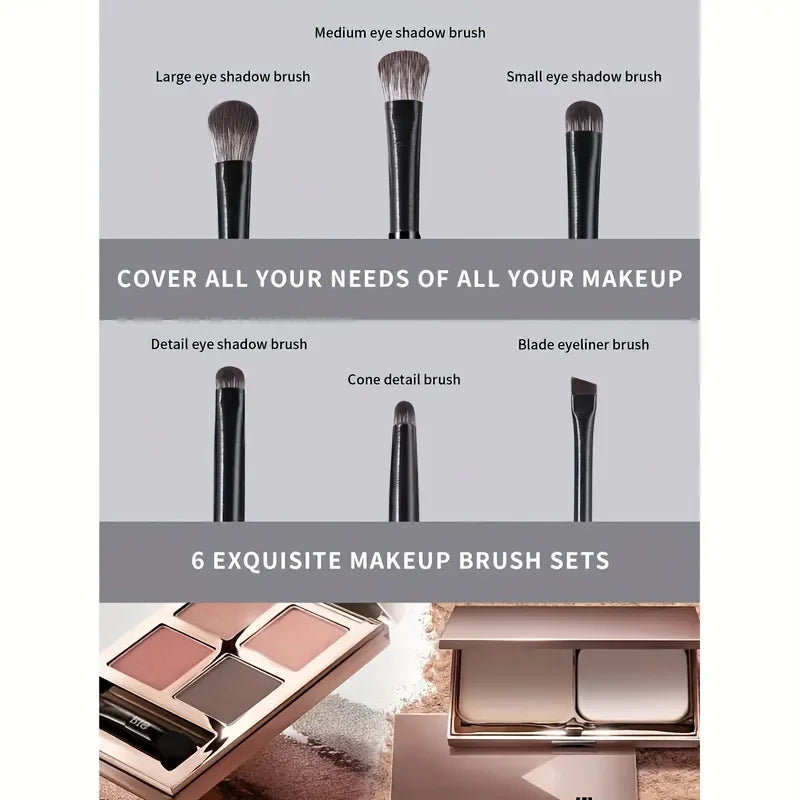 Soft Bristle Eye Makeup Brush Set - Eye Shadow, Blending & Detail Brushes