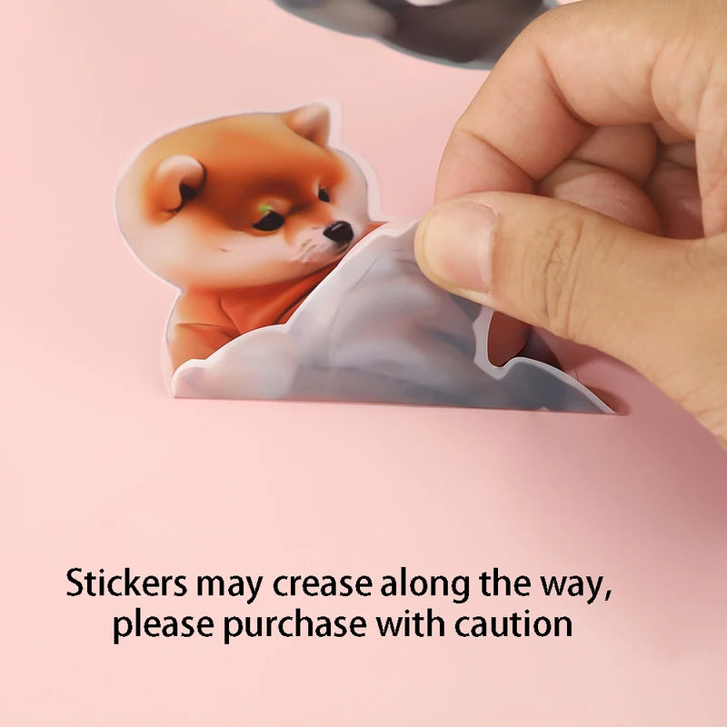 3D Shiba Inu Stickers - Cute Chubby Silicone Self-Adhesive Animal Decals