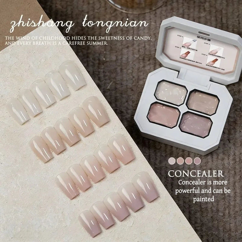 Multi-Color Nail Art Gel Set - Nude Gradient Painting for Semi-Permanent UV Nails