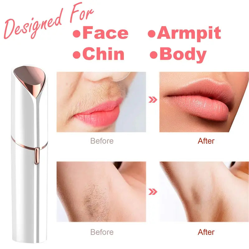 Electric Facial Hair Remover for Women with LED Light - Painless Portable Razor