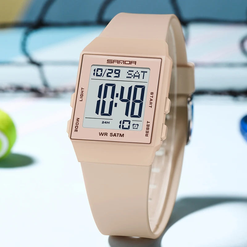 Women's Digital Sports Watch Waterproof Silicone Strap 3ATM LED Display Gift
