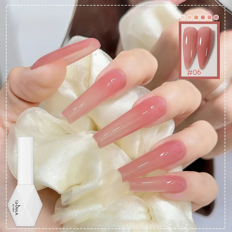 6-PCS Versatile Nail Art Nail Polish Set - Spring Ice Skin Nude Pink Colors