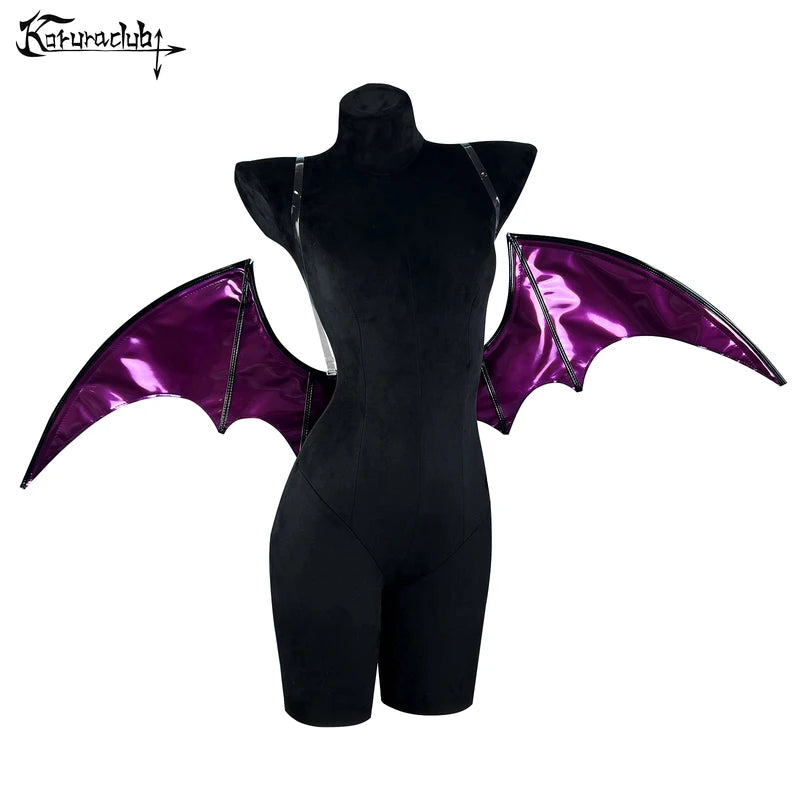 Halloween Cosplay Devil Bat Wings Prop for Costume - Purple & Black