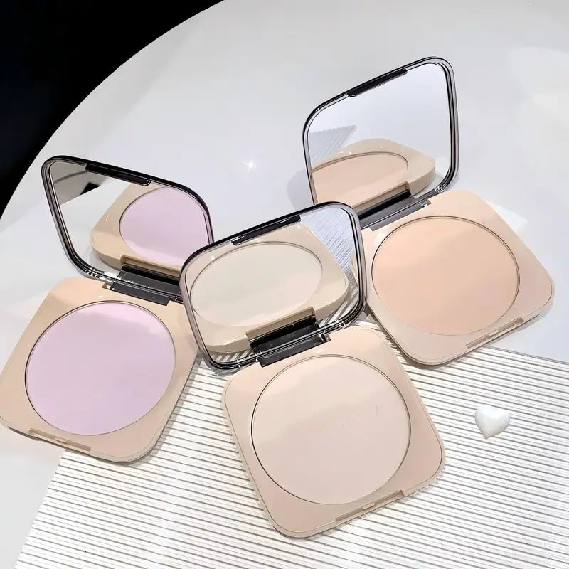 Oil-Control Brightening Face Powder with Mirror Compact for Flawless Matte Finish