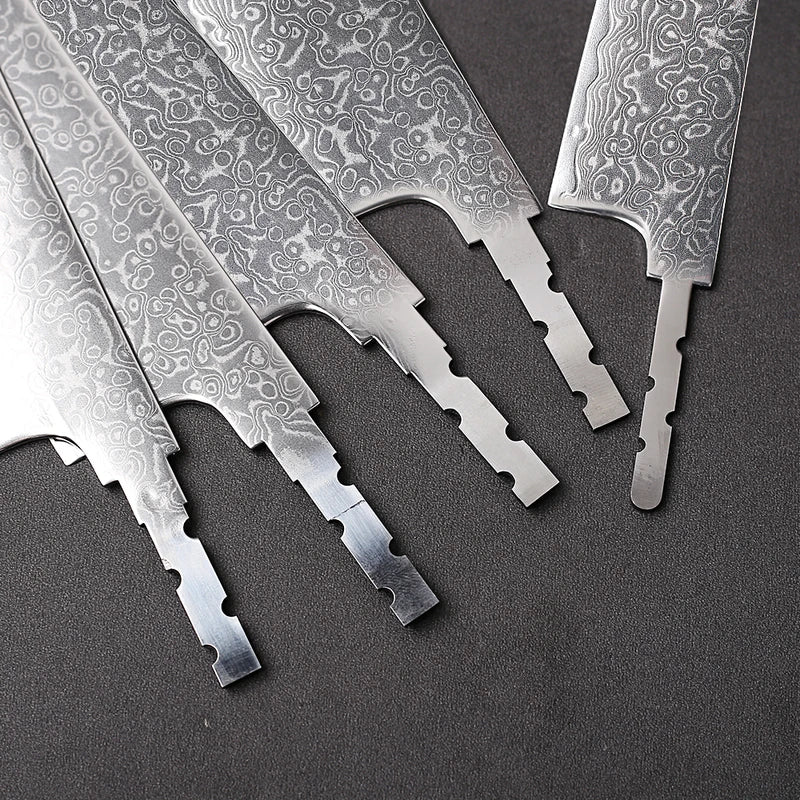 Japanese Hand Forged Chef Knife Blade - Damascus Steel DIY Blank Knife