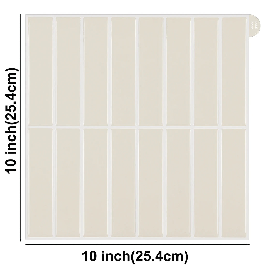 10 Sheets Peel and Stick 3D Waterproof Wall Tiles for Interior Decoration