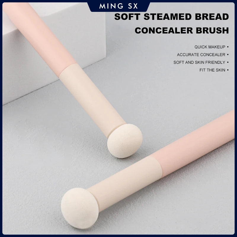 Professional Lip & Concealer Makeup Brush Set - Round Sponge Applicators, Travel Friendly