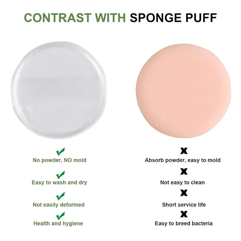 Silicone Makeup Puff Set - Reusable Soft Beauty Sponges for Liquid & Cream Foundations