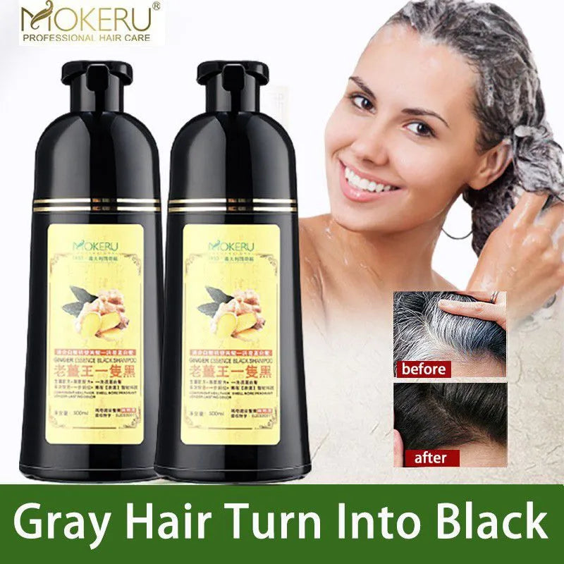 Long Lasting Ginger Hair Dye Shampoo for Natural Black Hair - Easy & Fast