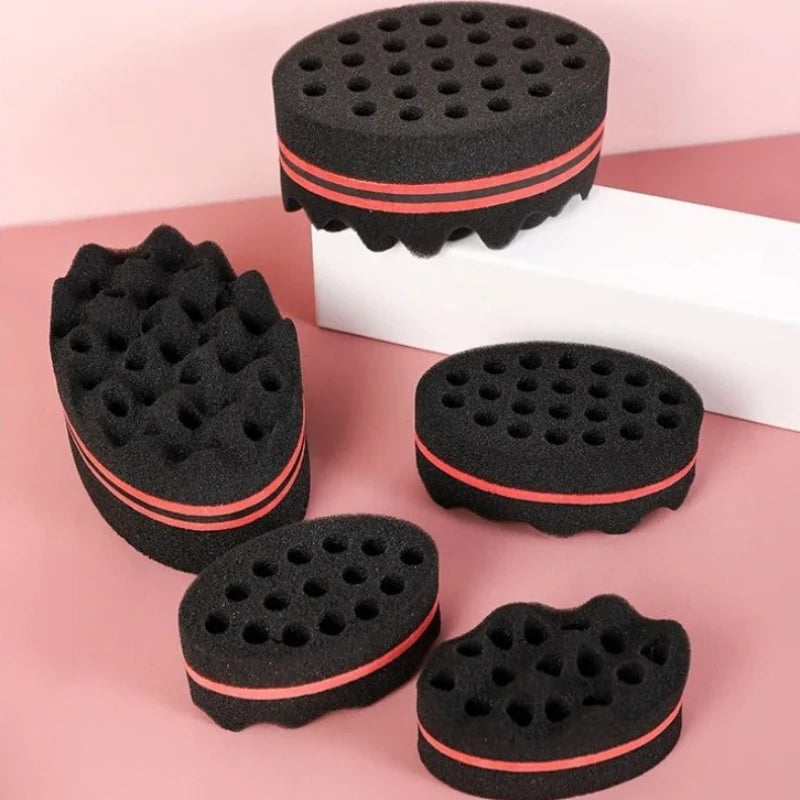 Oval Double Sides Twist Hair Sponge Brush for Natural Afro & Braids
