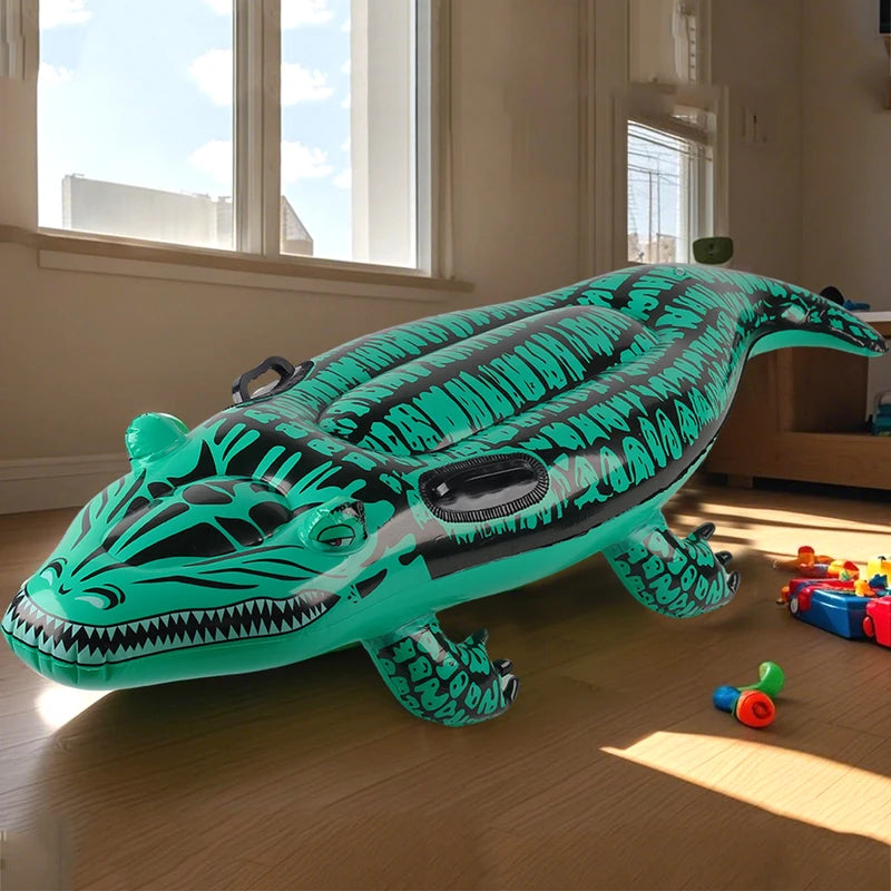 Crocodile Inflatable Pool Float with Handles - Adventure-Ready Summer Ride-On