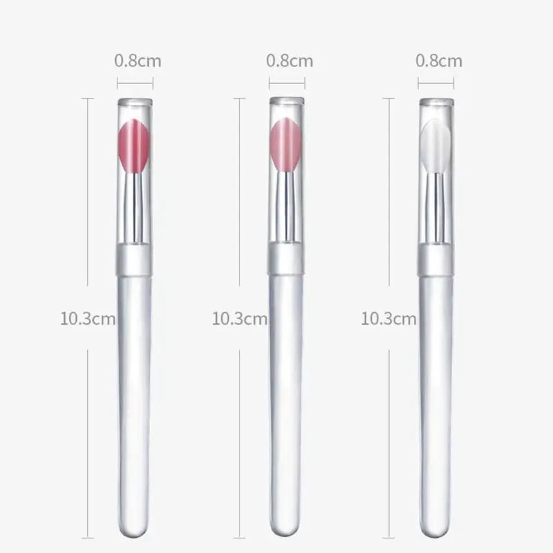 Silicone Lipstick Lip Brush Set with Dust-Proof Cover - Exfoliating & Plumping Makeup Tools