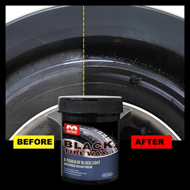 Car Tire Shine & Retread Wax - Durable Anti-Aging Gloss Enhancer, 150g