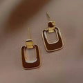 Elegant Drop Earrings with Imitation Pearls and Geometric Design for Women