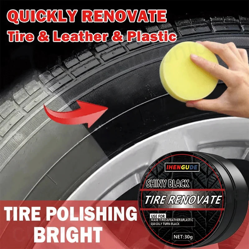 Car Tire Coating Wax 30g Tire Shine Paste for Rubber Parts Anti-Aging