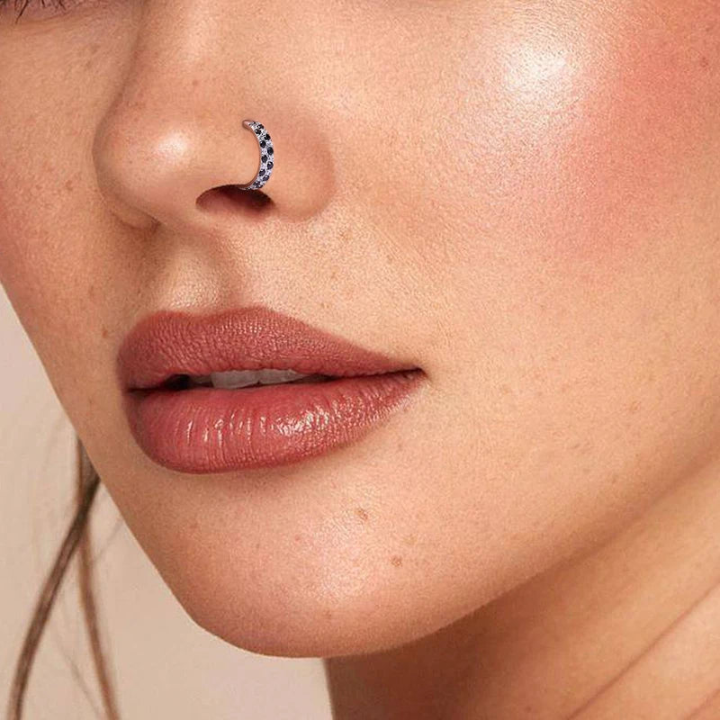 Titanium Nose Ring Clicker Hoop Body Jewelry Cartilage Helix Earrings Labret