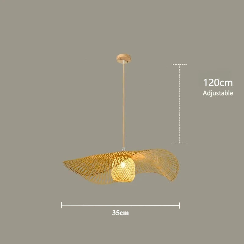 Boho Rattan Wicker Bamboo Pendant Light Ceiling Chandelier Home Decor