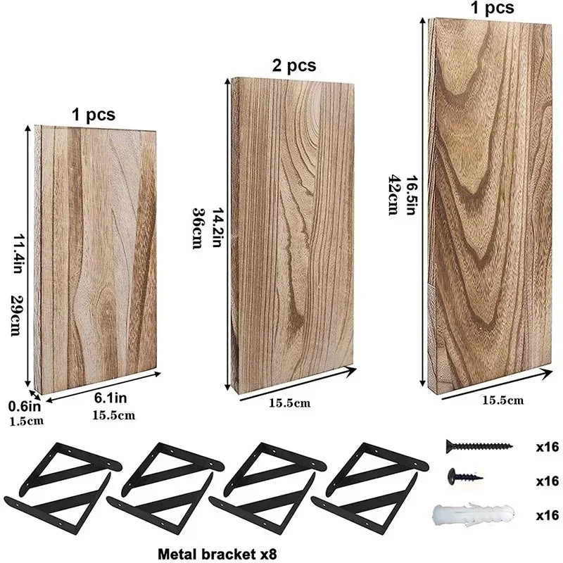 Wooden Wall Mounted Floating Shelves for Bathroom Kitchen Living Room Storage