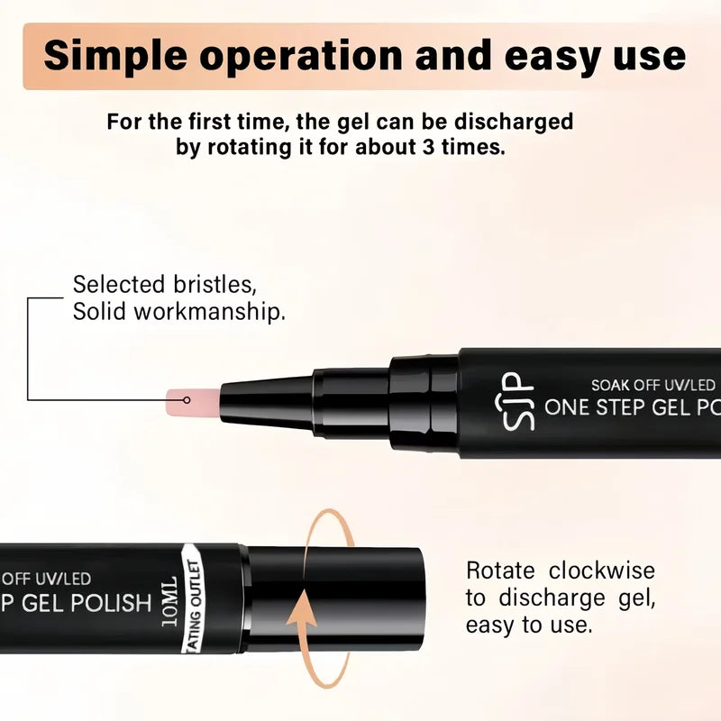 10ML One Step Cat Eye Gel Nail Polish Pen - Long-Lasting 3-in-1 Salon & Home Use