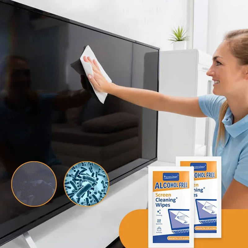 40 Pack Screen Cleaning Wipes for Phones, Tablets, Laptops and TVs – Dry & Wet Cloths