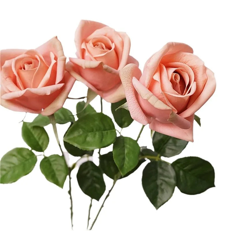 Artificial Moisturizing Rose Flowers Set for Wedding Bridal Decor - Real Touch Faux Flowers