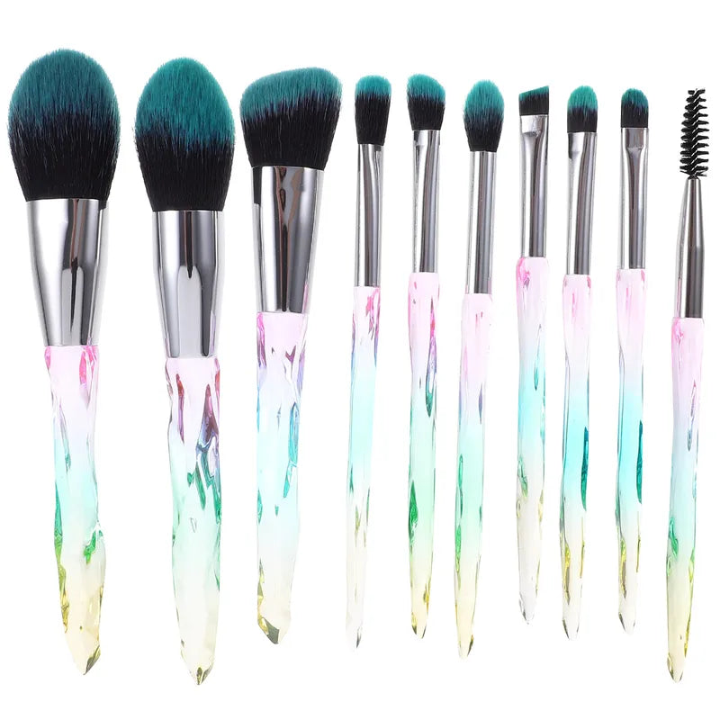 Professional Makeup Brush Set 10 Pcs Soft Fiber Face Eye Blush Foundation Tools