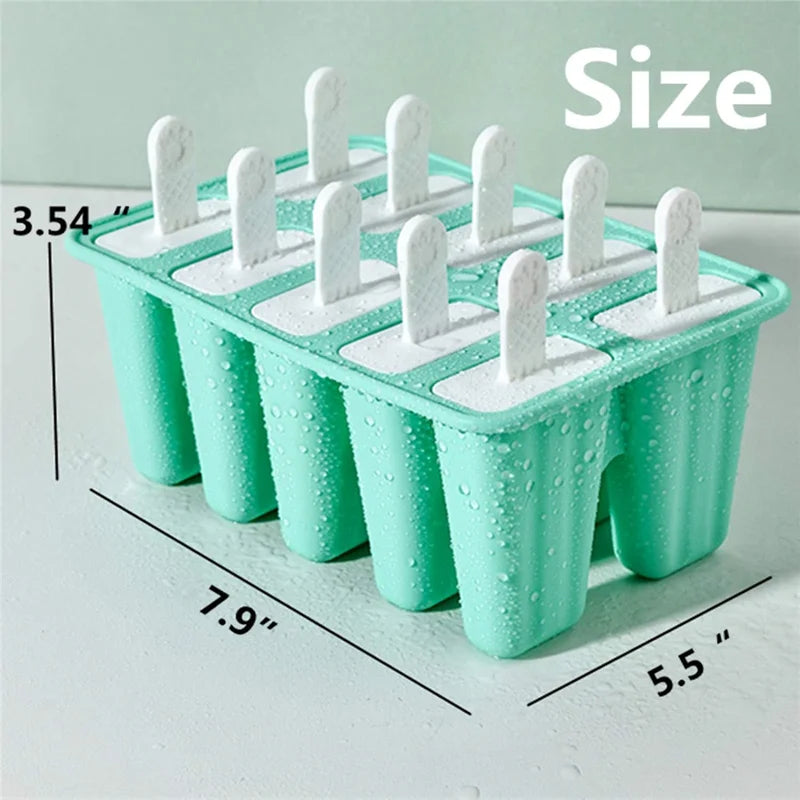 Silicone Ice Pop Molds 6/10 Holes BPA-Free Reusable Freezer & Oven Safe