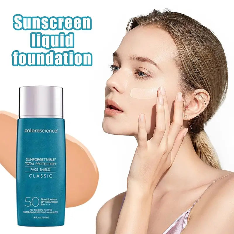All Skin Types Sun Protection Foundation - SPF 55ml Natural Tinted Moisturizer with Moderate Coverage