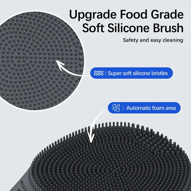 Electric Silicone Facial Cleansing Brush with Sonic Vibration Deep Cleanse