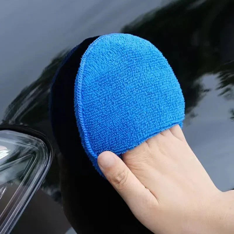 Car Waxing Sponge Applicator Foam Microfiber Cleaning Pad 5-inch Set
